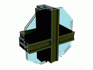 140-170系列明框隔热节能玻璃幕墙结构图(穿条)