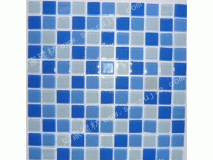 蓝色水晶马赛克 泳池兰色背景玻璃马赛克