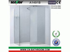 无框架简易淋浴房淋浴隔断A1491B(铜支柱合页)