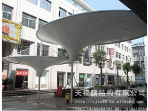 金华生活小区 社区园林张拉膜休闲遮阳蓬 非机动停车篷